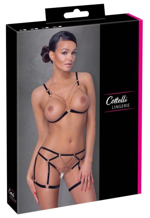 Komplet bielizny bondage Cottelli LINGERIE różowe złoto
