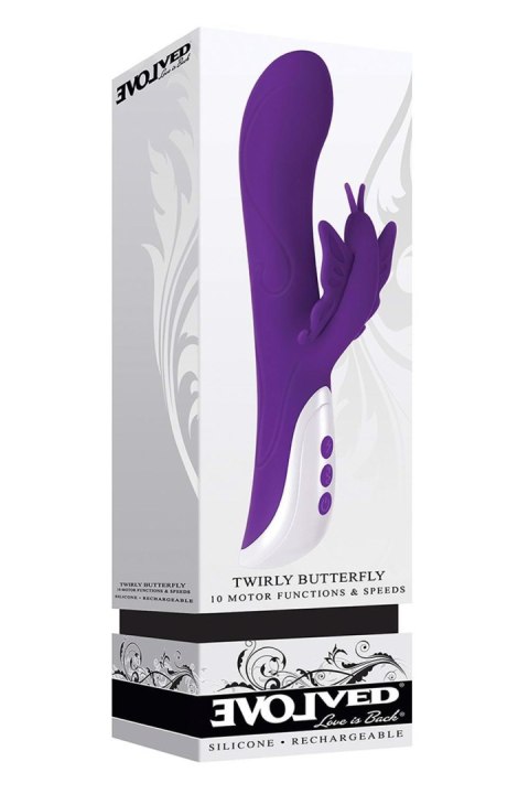 Wibrator punktu G Evolved Twirly Butterfly silikonowy USB 23 cm