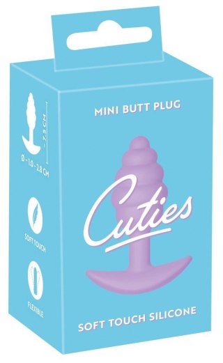 Mini korek analny Cuties fioletowy silikonowy 7 5 cm