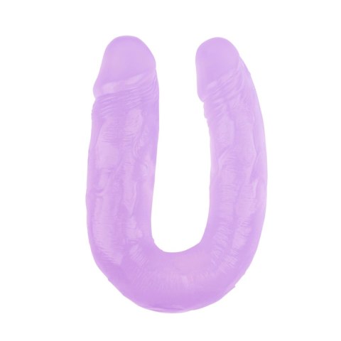 Podwójne dildo HI Rubber fioletowe 18 cm