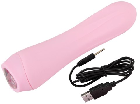 Mini wibrator Cuties Rose silikonowy różowy USB 14 cm
