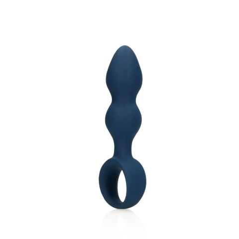 Korek analny silikonowy Loveline łezkowaty duży niebieski 12 cm