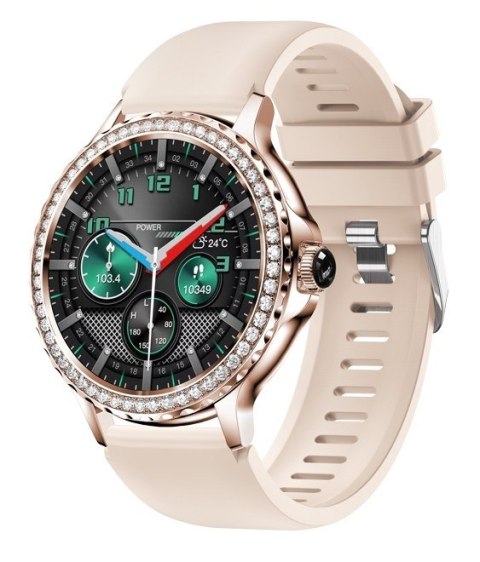 RUBICON Smartwatch Damski Rubicon RNCF19-1 Różowe Złoto  Bransoleta + Pasek