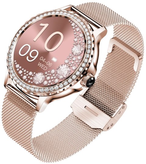 RUBICON Smartwatch Damski Rubicon RNCF19-1 Różowe Złoto  Bransoleta + Pasek
