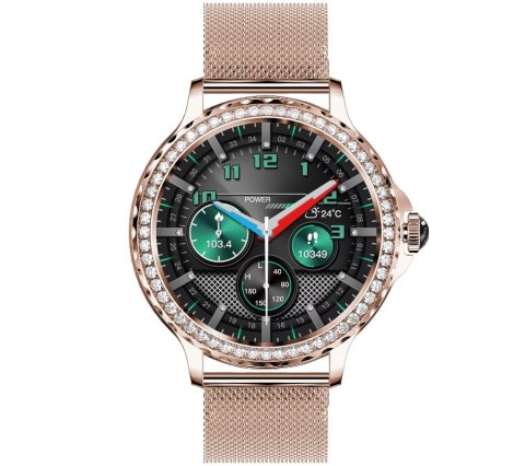 RUBICON Smartwatch Damski Rubicon RNCF19-1 Różowe Złoto  Bransoleta + Pasek