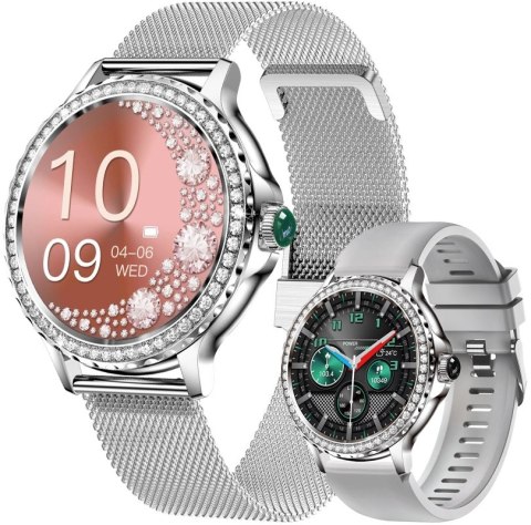 RUBICON Smartwatch Damski Rubicon RNCF19-1 Silver  Bransoleta + Pasek