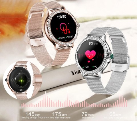 RUBICON Smartwatch Damski Rubicon RNCF19-1 Silver  Bransoleta + Pasek