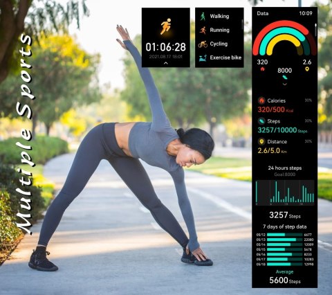 RUBICON Smartwatch Damski Rubicon RNCF31 BLACK