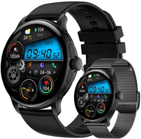 RUBICON Smartwatch Damski Rubicon RNCF35 BLACK Bransoleta + Pasek