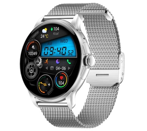 RUBICON Smartwatch Damski Rubicon RNCF35 SILVER Bransoleta + Pasek