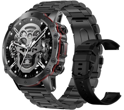 RUBICON Smartwatch Męski Rubicon RNCF18-1 BLACK Bransoleta + Pasek