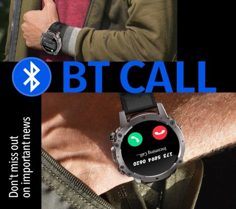 RUBICON Smartwatch Męski Rubicon RNCF18-1 BLACK Bransoleta + Pasek