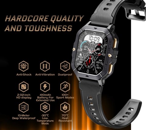 RUBICON Smartwatch Męski Rubicon RNCF23-1 BLACK