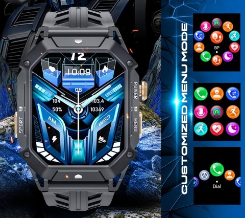 RUBICON Smartwatch Męski Rubicon RNCF24-1 BLACK