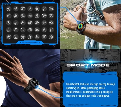 RUBICON Smartwatch Męski Rubicon RNCF24-1 BLACK