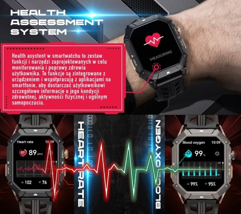 RUBICON Smartwatch Męski Rubicon RNCF24-2 GREY