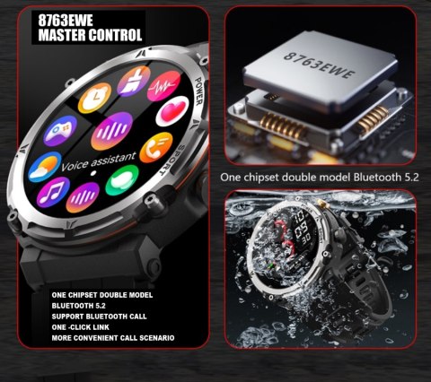 RUBICON Smartwatch Męski Rubicon RNCF25-1 BLACK