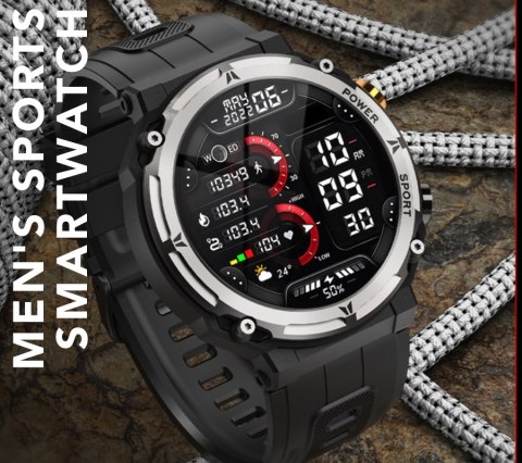 RUBICON Smartwatch Męski Rubicon RNCF25-1 BLACK