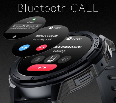 RUBICON Smartwatch Męski Rubicon RNCF26-1 BLACK