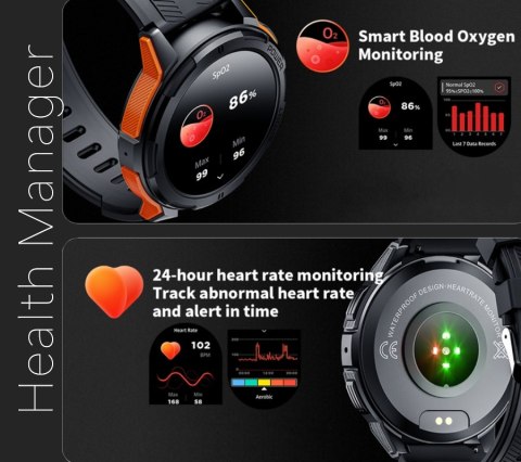 RUBICON Smartwatch Męski Rubicon RNCF26-1 BLACK