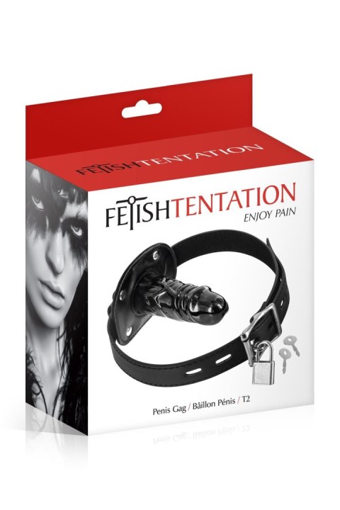 Knebel z dildem Fetish Tentation czarny