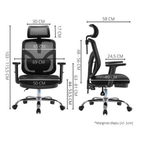 Fotel ergonomiczny ANGEL biurowy obrotowy jOkasta Czerwona