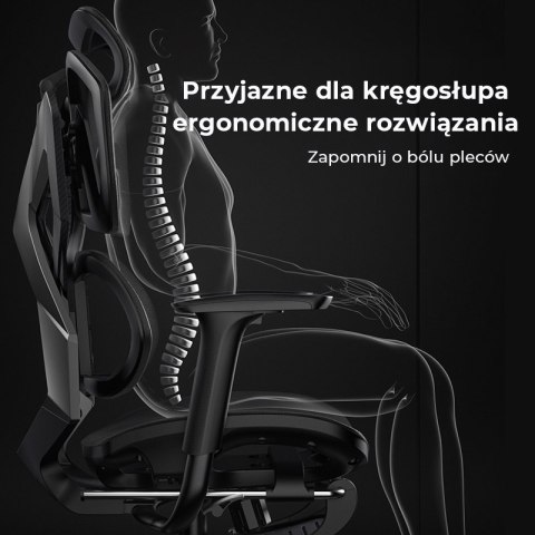 Fotel ergonomiczny gamingowy Angel Furia Black