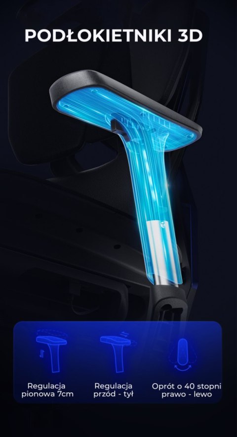 Fotel ergonomiczny gamingowy Angel Furia PRO z podnóżkiem