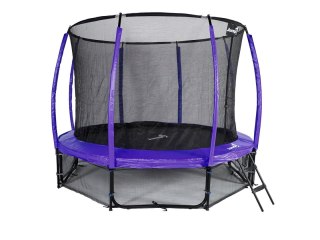 Trampolina Ogrodowa Jumpi 374cm/12FT Maxy Comfort Plus Fioletowa Z Wewnętrzną Siatką