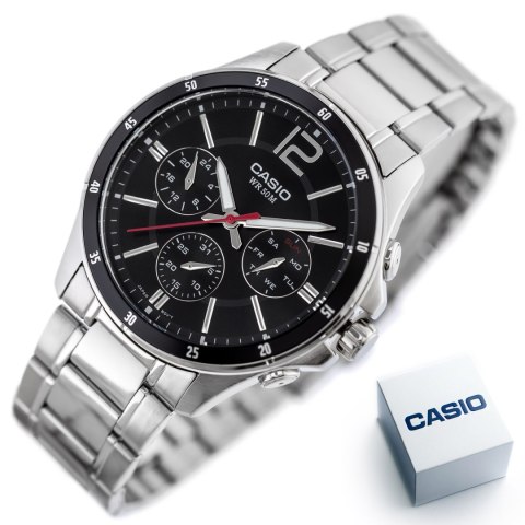 Casio ZEGAREK MĘSKI CASIO MTP-1374D-1AV (zd063b) + BOX