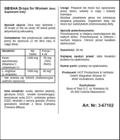 Erotyczne krople na podniecenie pożądanie kobiet