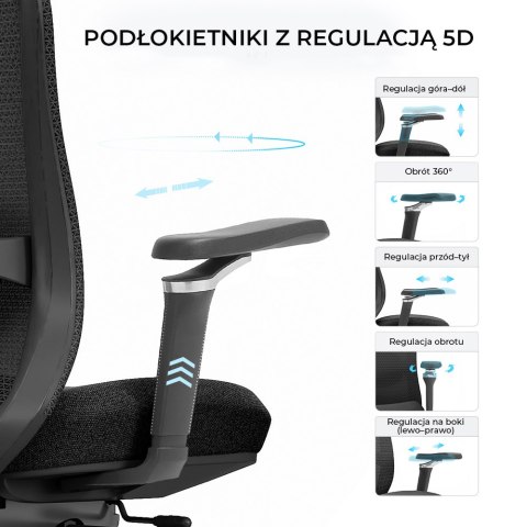 Fotel biurowy ergonomiczny ANGEL fizjO z funkcją masażu