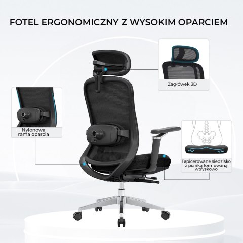 Fotel biurowy ergonomiczny ANGEL fizjO z funkcją masażu
