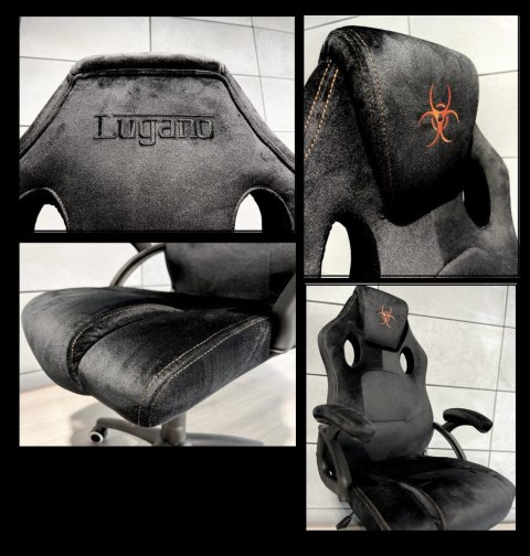 Lugano .Fotel obrotowy do biurka CARRERA M ALCANTARA BLACK