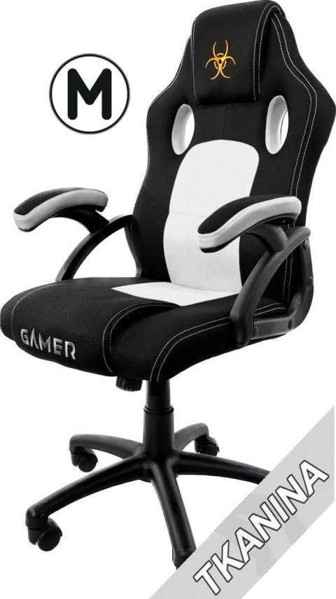 Lugano Fotel obrotowy do biurka CARRERA M WHITE FABRIC