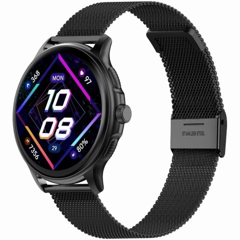 Gravity Smartwatch Damski GRAVITY GT12-1 Czarny Pasek Silikonowy + Czarna Bransoleta