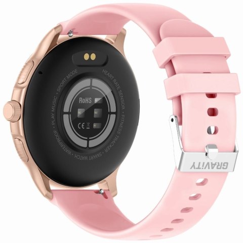 Gravity Smartwatch Damski GRAVITY GT12-3 Różowy Pasek Silikonowy + Bransoleta Różowe Złoto