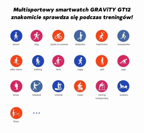 Gravity Smartwatch Damski GRAVITY GT12-3 Różowy Pasek Silikonowy + Bransoleta Różowe Złoto