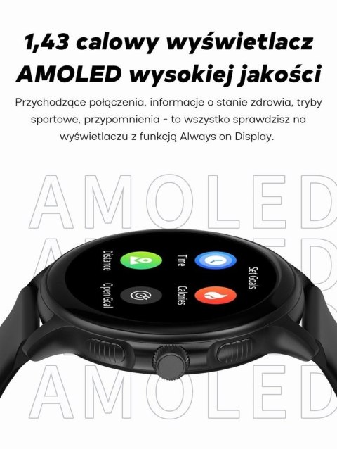 Gravity Smartwatch Damski GRAVITY GT12-6 Fioletowy Pasek Silikonowy + Srebrna Bransoleta