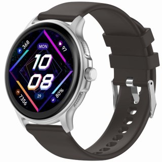 Gravity Smartwatch Damski GRAVITY GT12-7 Czarny Pasek Silikonowy + Srebrna Bransoleta