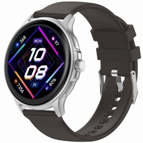 Gravity Smartwatch Damski GRAVITY GT12-7 Czarny Pasek Silikonowy + Srebrna Bransoleta