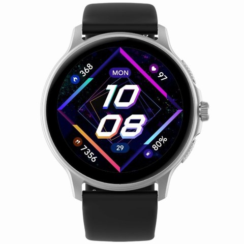 Gravity Smartwatch Damski GRAVITY GT12-7 Czarny Pasek Silikonowy + Srebrna Bransoleta