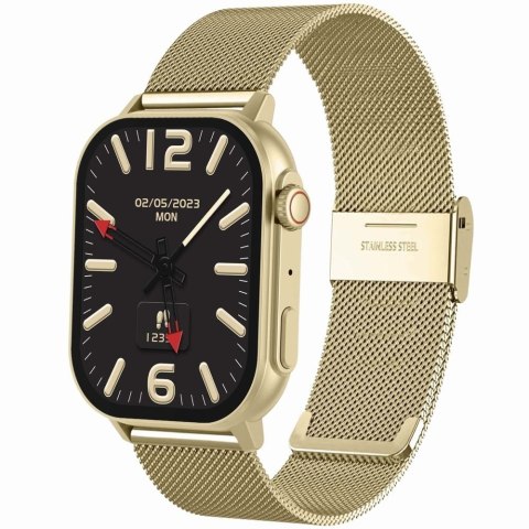 Gravity Smartwatch Damski GRAVITY GT15-11 Granatowy Pasek Silikonowy + Złota Bransoleta