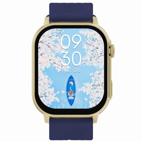 Gravity Smartwatch Damski GRAVITY GT15-11 Granatowy Pasek Silikonowy + Złota Bransoleta
