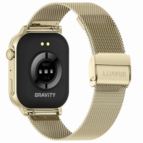 Gravity Smartwatch Damski GRAVITY GT15-11 Granatowy Pasek Silikonowy + Złota Bransoleta