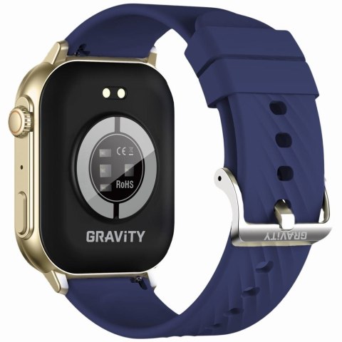 Gravity Smartwatch Damski GRAVITY GT15-11 Granatowy Pasek Silikonowy + Złota Bransoleta