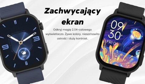 Gravity Smartwatch Damski GRAVITY GT15-11 Granatowy Pasek Silikonowy + Złota Bransoleta