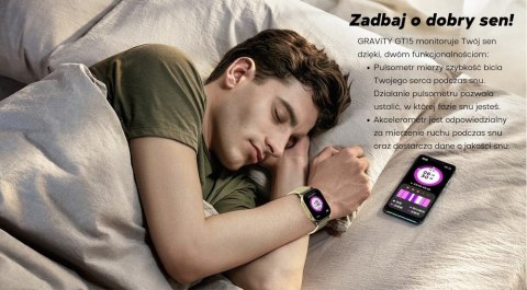 Gravity Smartwatch Damski GRAVITY GT15-11 Granatowy Pasek Silikonowy + Złota Bransoleta