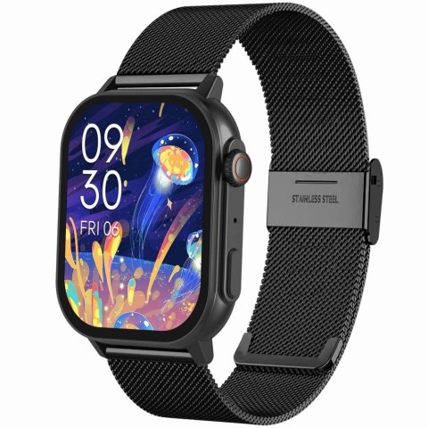Gravity Smartwatch Damski GRAVITY GT15-12 Granatowy Pasek Silikonowy + Czarna Bransoleta