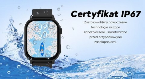 Gravity Smartwatch Damski GRAVITY GT15-12 Granatowy Pasek Silikonowy + Czarna Bransoleta